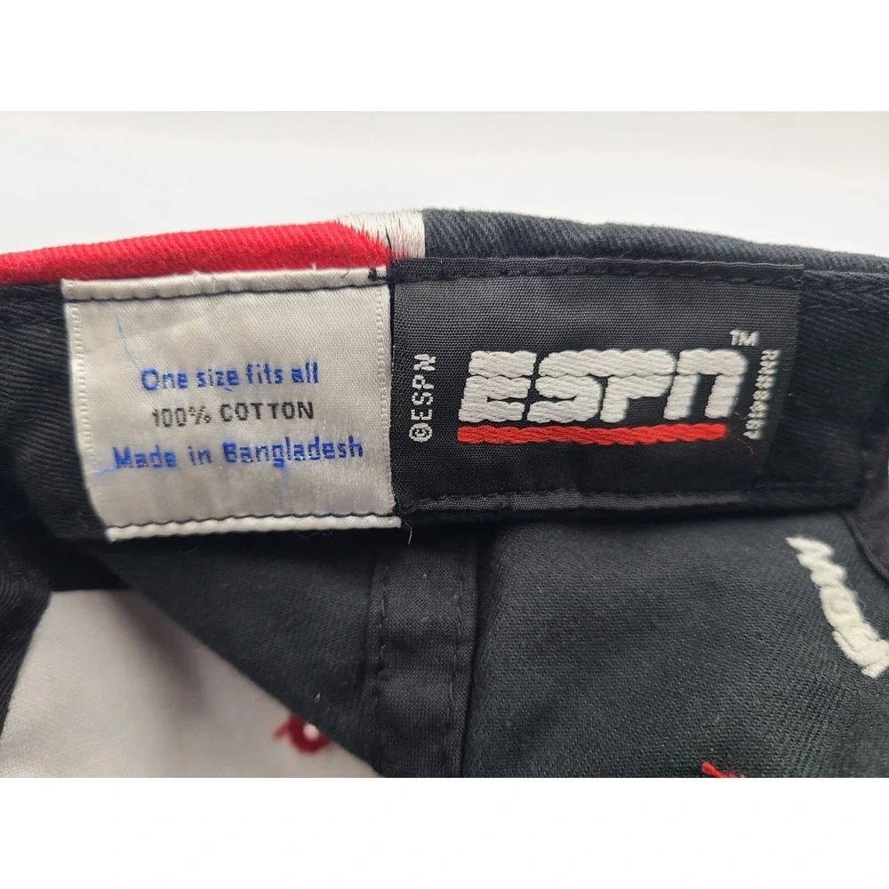 ESPN Worldwide Leader In Sports Strapback Adjustable Hat Cap Men Women Black Red
